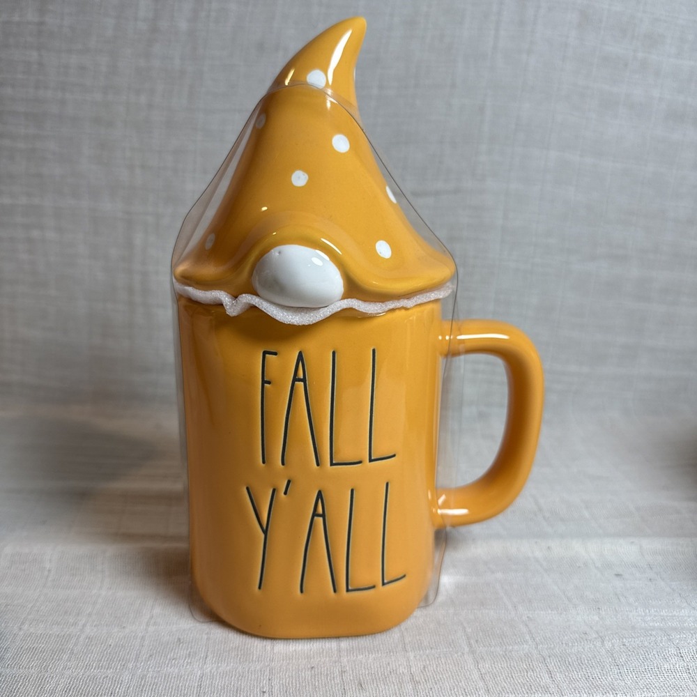 Rae Dunn Fall Y'all Yall Gnome Mug NEW! Orange